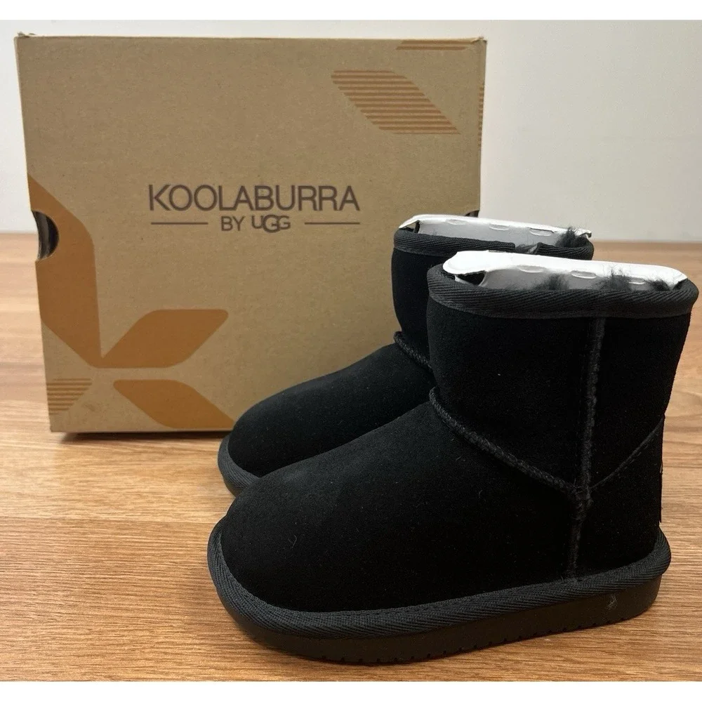 Koolaburra by UGG Koola Mini Black Shearling Style Boots Toddler Size 6 NEW